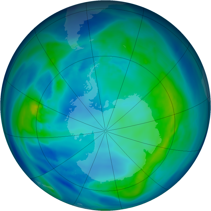 Antarctic ozone map for 27 April 2006